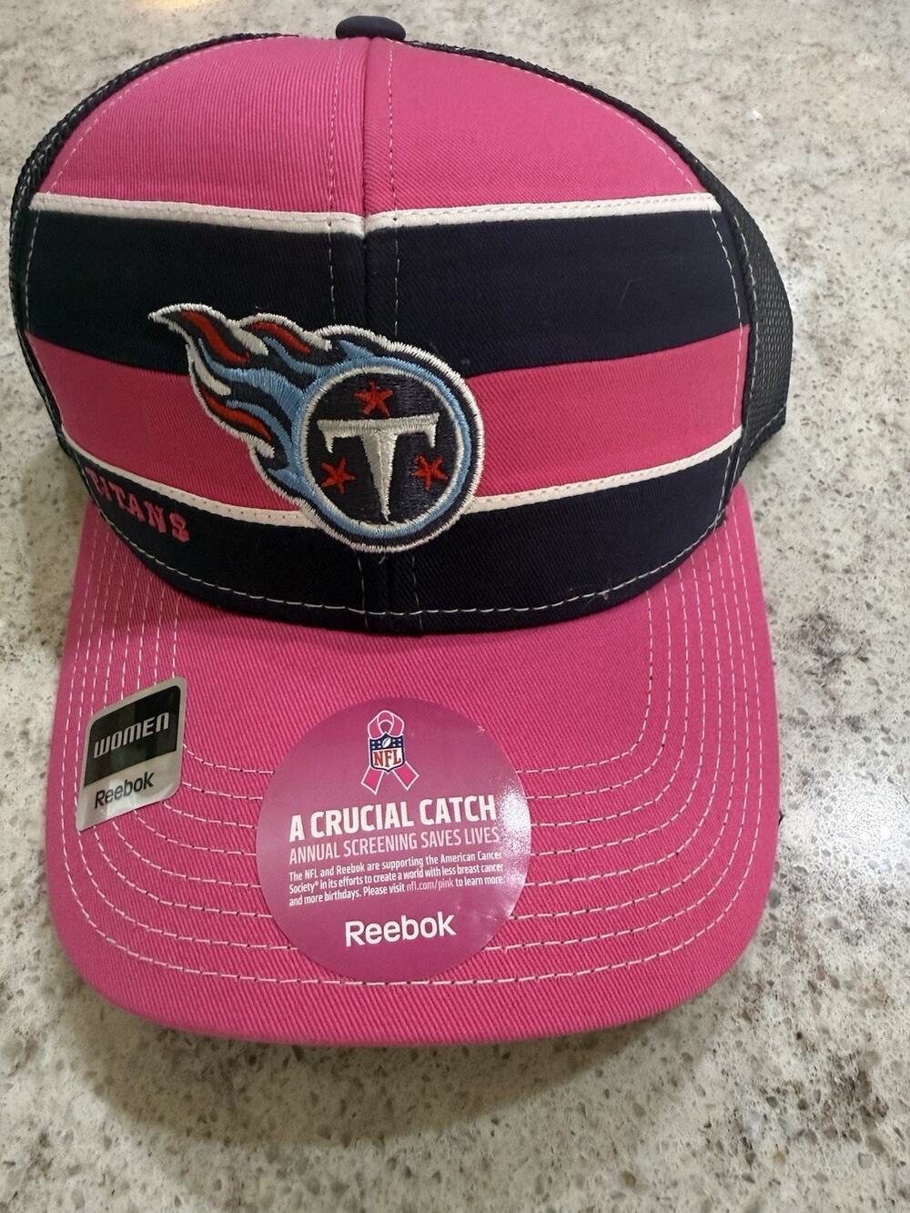 Tennessee Titans SnapBack Trucker Hat Pink/Blue NFL Crucial Catch One Size NWT